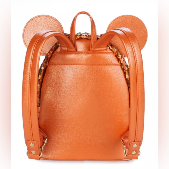Disney Loungefly Backpack - Minnie Sequined - Peach Punch NWT - Picture 3 of 6